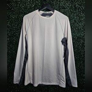 Layer 8 Men's Gray and White Long Sleeve Shirt